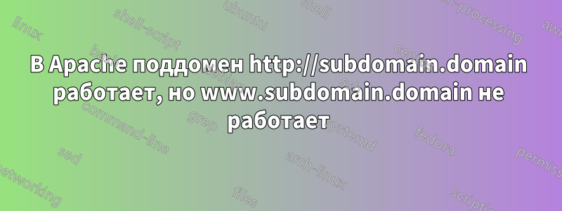 В Apache поддомен http://subdomain.domain работает, но www.subdomain.domain не работает