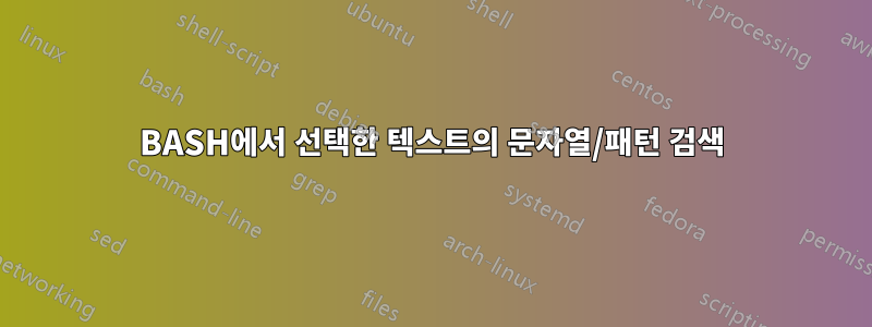 BASH에서 선택한 텍스트의 문자열/패턴 검색