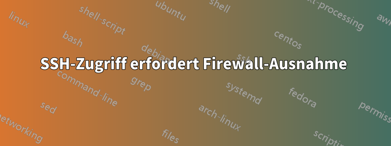 SSH-Zugriff erfordert Firewall-Ausnahme