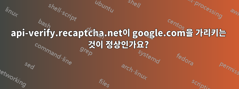 api-verify.recaptcha.net이 google.com을 가리키는 것이 정상인가요?