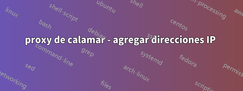 proxy de calamar - agregar direcciones IP