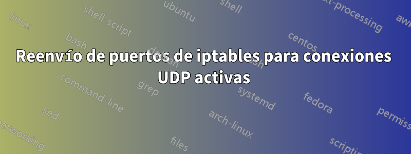 Reenvío de puertos de iptables para conexiones UDP activas