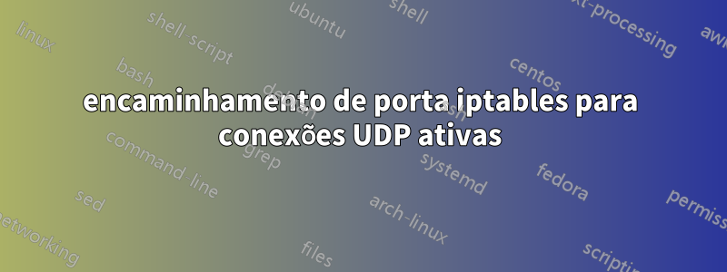 encaminhamento de porta iptables para conexões UDP ativas