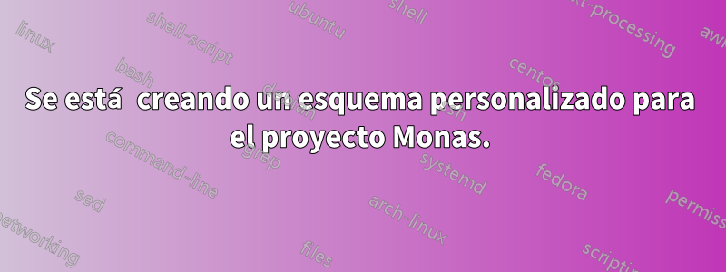 Se está creando un esquema personalizado para el proyecto Monas.