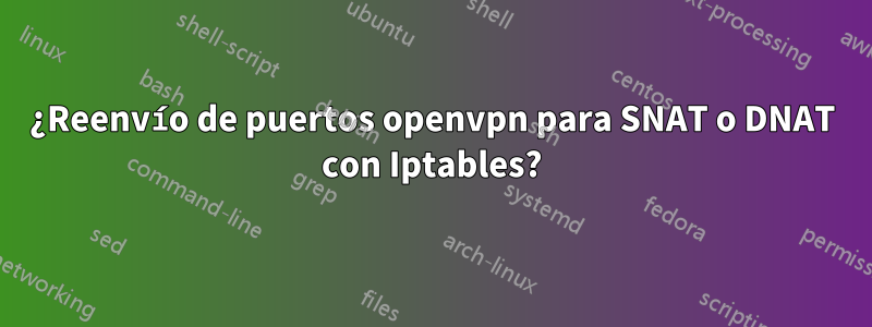 ¿Reenvío de puertos openvpn para SNAT o DNAT con Iptables?