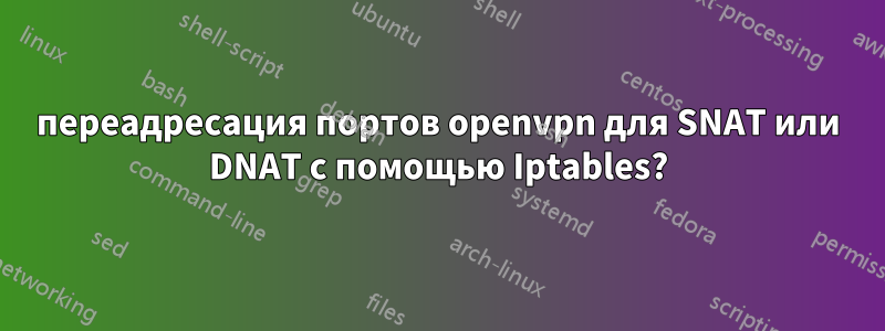 переадресация портов openvpn для SNAT или DNAT с помощью Iptables?