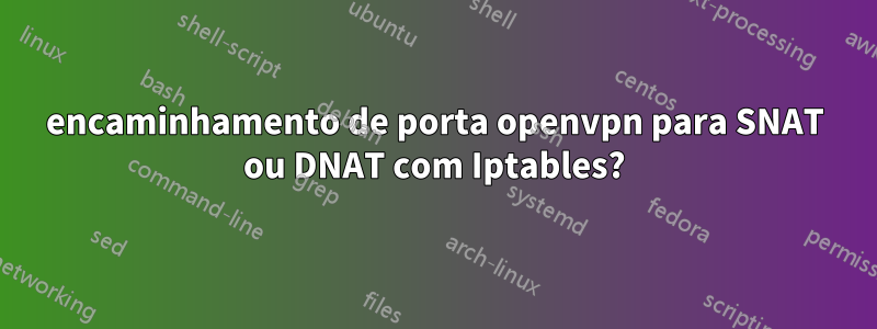 encaminhamento de porta openvpn para SNAT ou DNAT com Iptables?