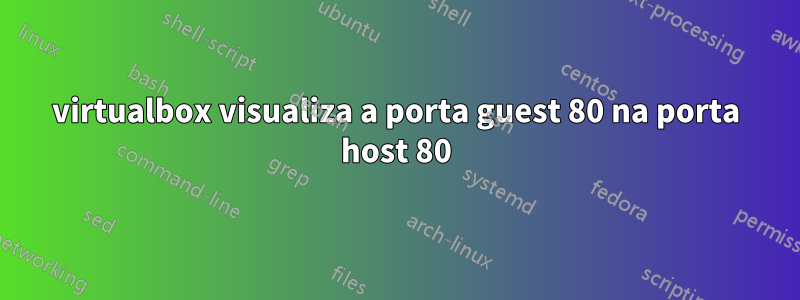 virtualbox visualiza a porta guest 80 na porta host 80