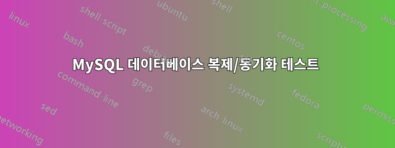 MySQL 데이터베이스 복제/동기화 테스트