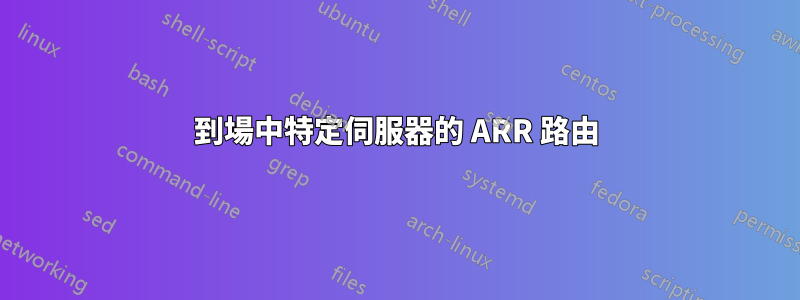 到場中特定伺服器的 ARR 路由