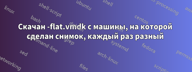 Скачан -flat.vmdk с машины, на которой сделан снимок, каждый раз разный