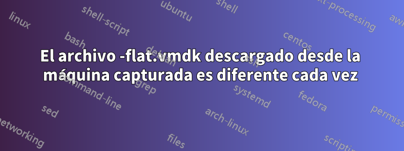 El archivo -flat.vmdk descargado desde la máquina capturada es diferente cada vez