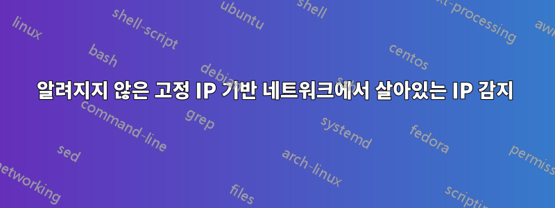 알려지지 않은 고정 IP 기반 네트워크에서 살아있는 IP 감지