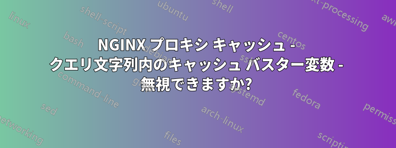 NGINX プロキシ キャッシュ - クエリ文字列内のキャッシュ バスター変数 - 無視できますか?