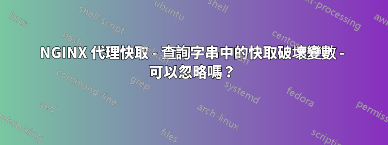 NGINX 代理快取 - 查詢字串中的快取破壞變數 - 可以忽略嗎？