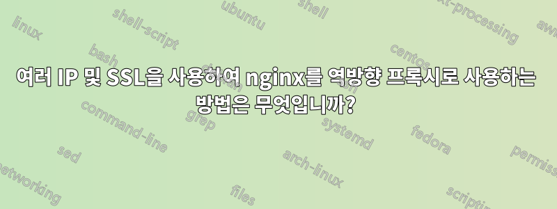 여러 IP 및 SSL을 사용하여 nginx를 역방향 프록시로 사용하는 방법은 무엇입니까?