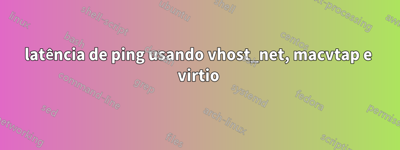 latência de ping usando vhost_net, macvtap e virtio