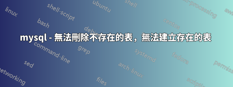 mysql - 無法刪除不存在的表，無法建立存在的表