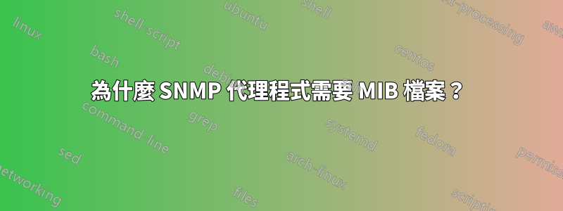 為什麼 SNMP 代理程式需要 MIB 檔案？