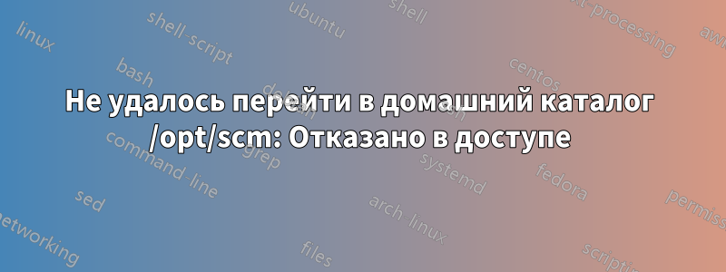 Не удалось перейти в домашний каталог /opt/scm: Отказано в доступе