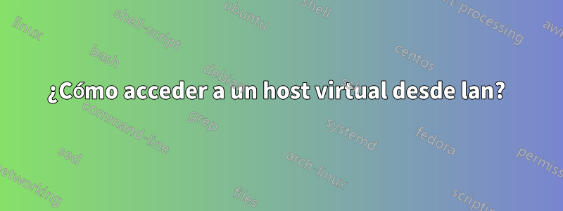 ¿Cómo acceder a un host virtual desde lan? 