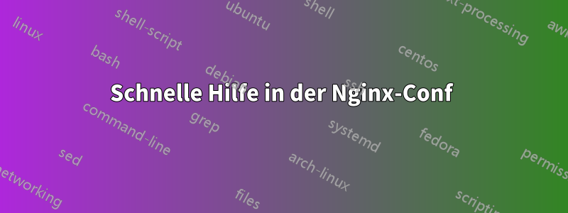 Schnelle Hilfe in der Nginx-Conf