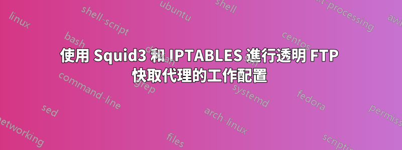 使用 Squid3 和 IPTABLES 進行透明 FTP 快取代理的工作配置