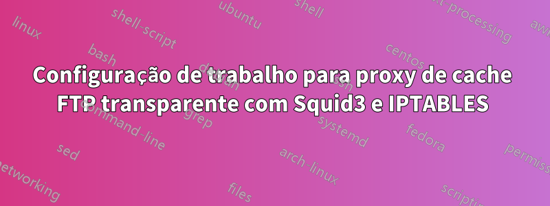 Configuração de trabalho para proxy de cache FTP transparente com Squid3 e IPTABLES