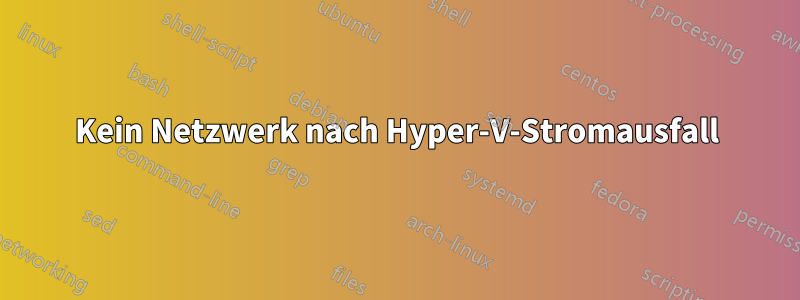 Kein Netzwerk nach Hyper-V-Stromausfall