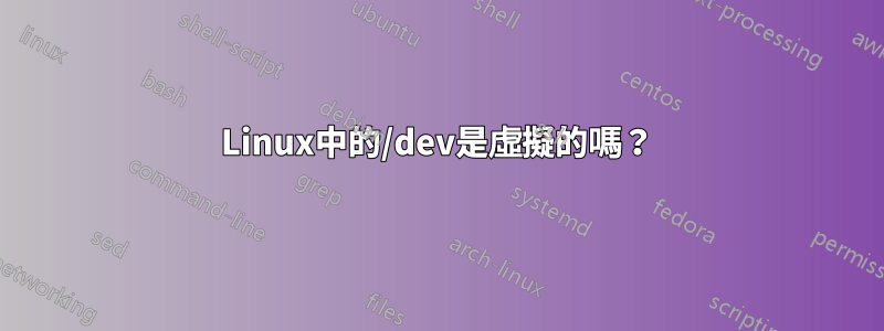 Linux中的/dev是虛擬的嗎？