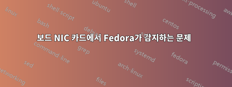 보드 NIC 카드에서 Fedora가 감지하는 문제 