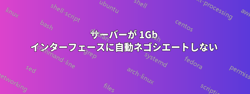 サーバーが 1Gb インターフェースに自動ネゴシエートしない