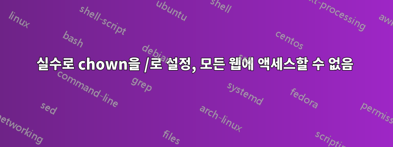 실수로 chown을 /로 설정, 모든 웹에 액세스할 수 없음