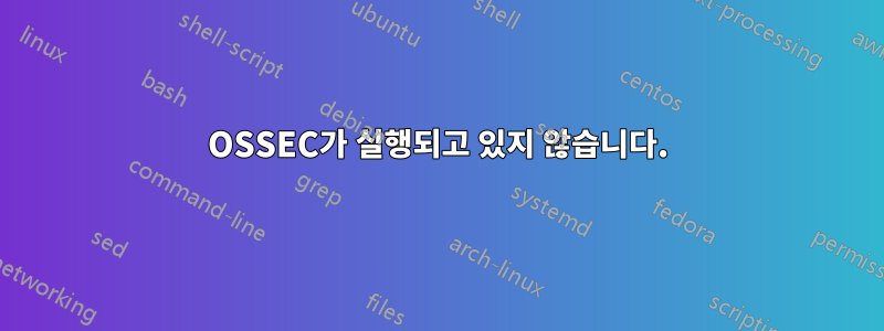 OSSEC가 실행되고 있지 않습니다.