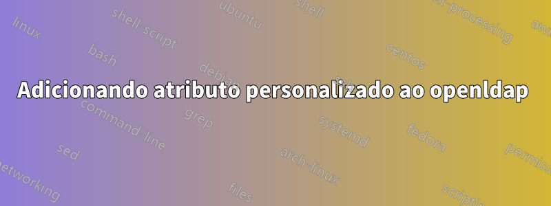 Adicionando atributo personalizado ao openldap