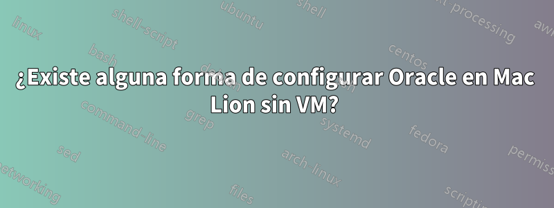 ¿Existe alguna forma de configurar Oracle en Mac Lion sin VM?