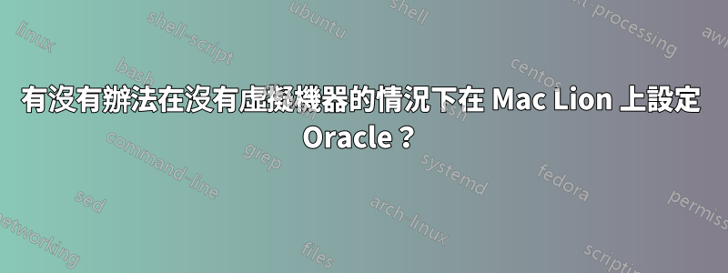 有沒有辦法在沒有虛擬機器的情況下在 Mac Lion 上設定 Oracle？