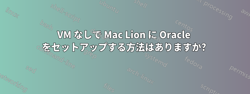 VM なしで Mac Lion に Oracle をセットアップする方法はありますか?