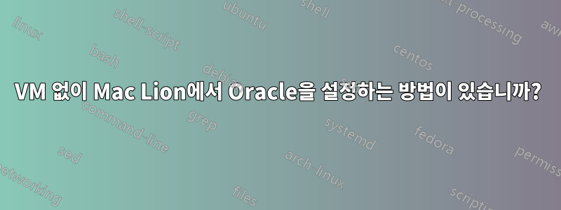 VM 없이 Mac Lion에서 Oracle을 설정하는 방법이 있습니까?