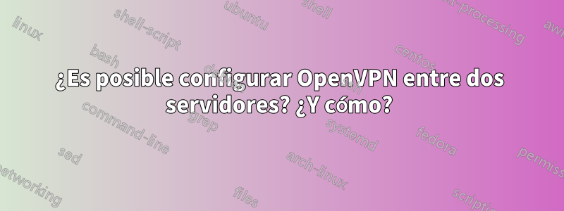 ¿Es posible configurar OpenVPN entre dos servidores? ¿Y cómo?