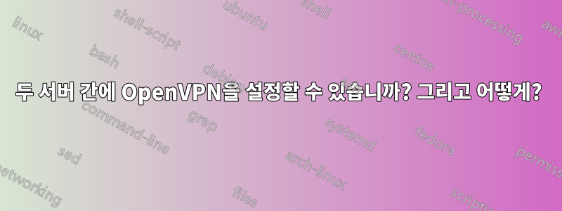 두 서버 간에 OpenVPN을 설정할 수 있습니까? 그리고 어떻게?