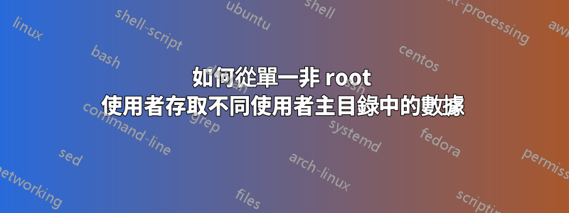 如何從單一非 root 使用者存取不同使用者主目錄中的數據