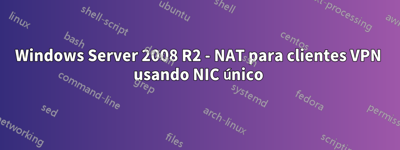 Windows Server 2008 R2 - NAT para clientes VPN usando NIC único