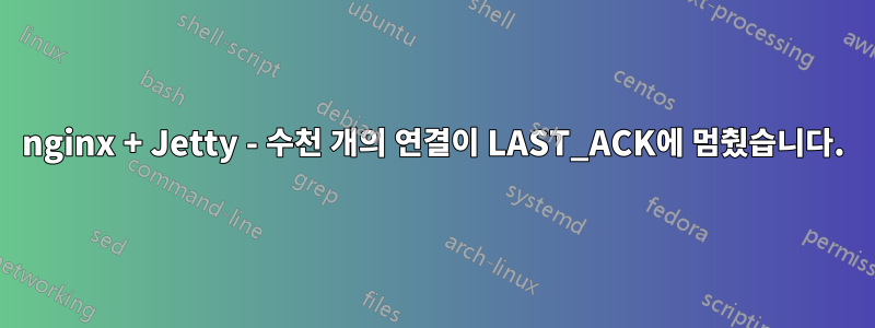 nginx + Jetty - 수천 개의 연결이 LAST_ACK에 멈췄습니다.