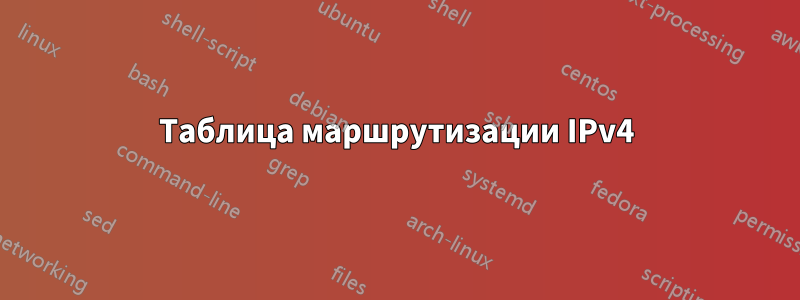 Таблица маршрутизации IPv4