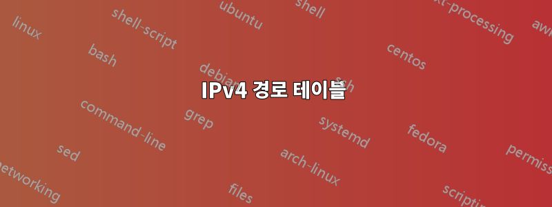 IPv4 경로 테이블