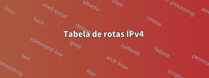 Tabela de rotas IPv4