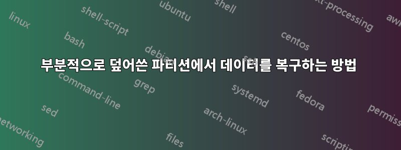 부분적으로 덮어쓴 파티션에서 데이터를 복구하는 방법