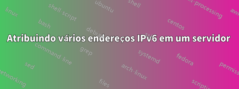 Atribuindo vários endereços IPv6 em um servidor