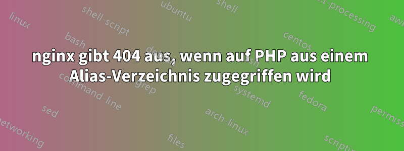 nginx gibt 404 aus, wenn auf PHP aus einem Alias-Verzeichnis zugegriffen wird